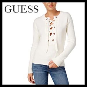 GUESS ALENA LACE-UP SWEATER